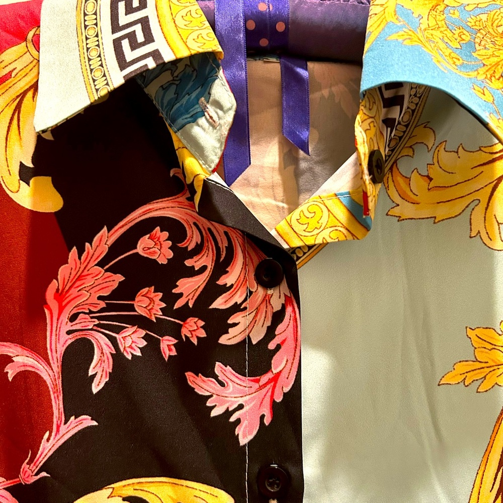 Designer Versace collection style dress. Colorful, gorgeous, Large, brand new.